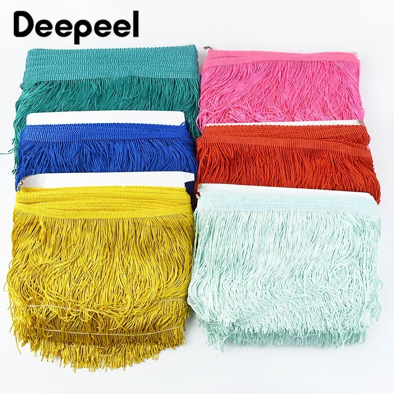 5/10Meters Deepeel 15cm Polyester Tassel Stage Latin Dress Trim Woven Lace Ribbon Clothes Decoration Trimming Sewing Accessories