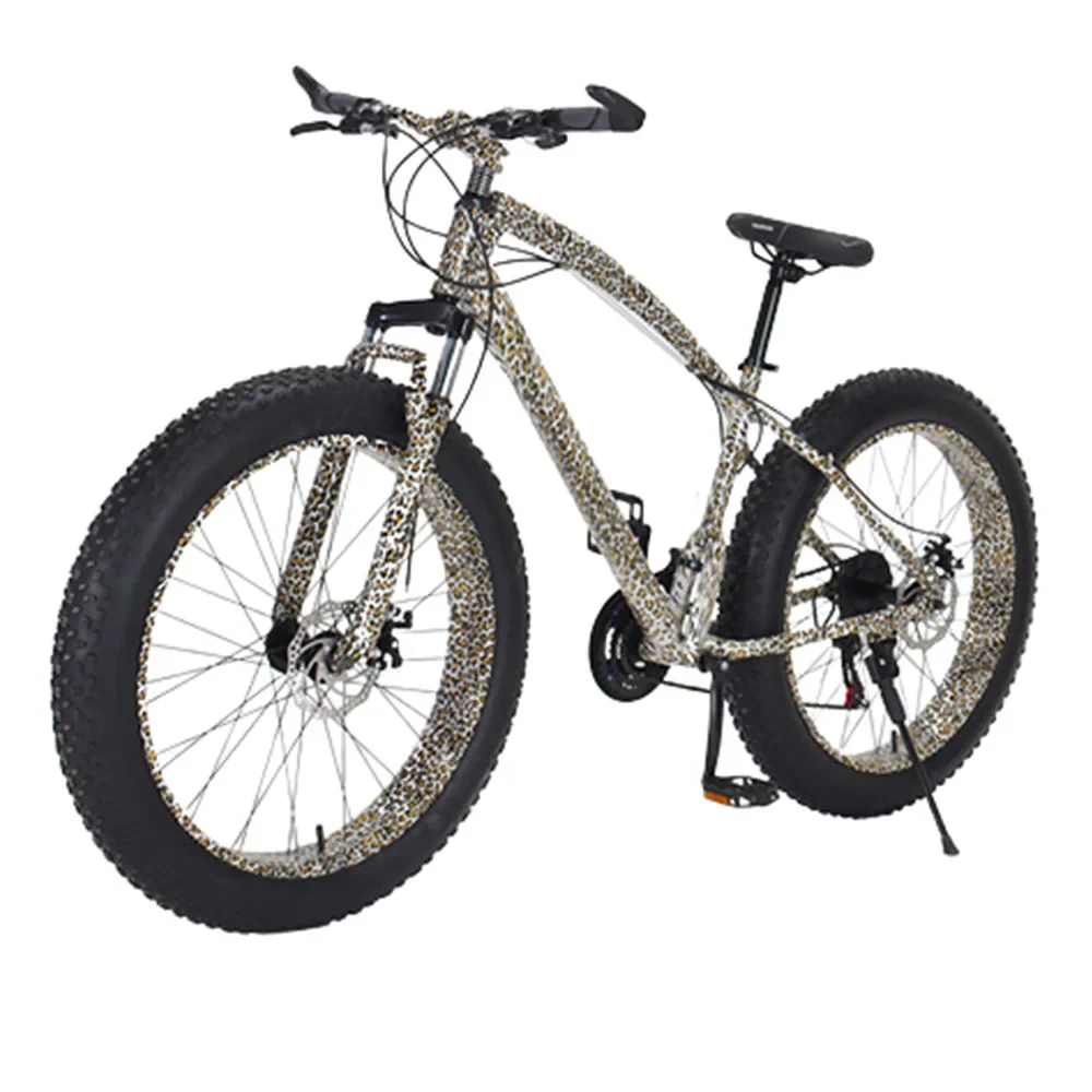 

26 Inches 21 Speed Bicycle Dual Disc Brake Snow Beach Off-Road Bike Shock Absorption Widened Tire Spring Fork