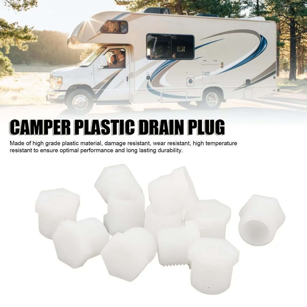 12PCS 1 Inch RV Water Heater Drain Plug White Camper Drain Plug Hot Water Heater Drain Plug Water Heater Maintenance