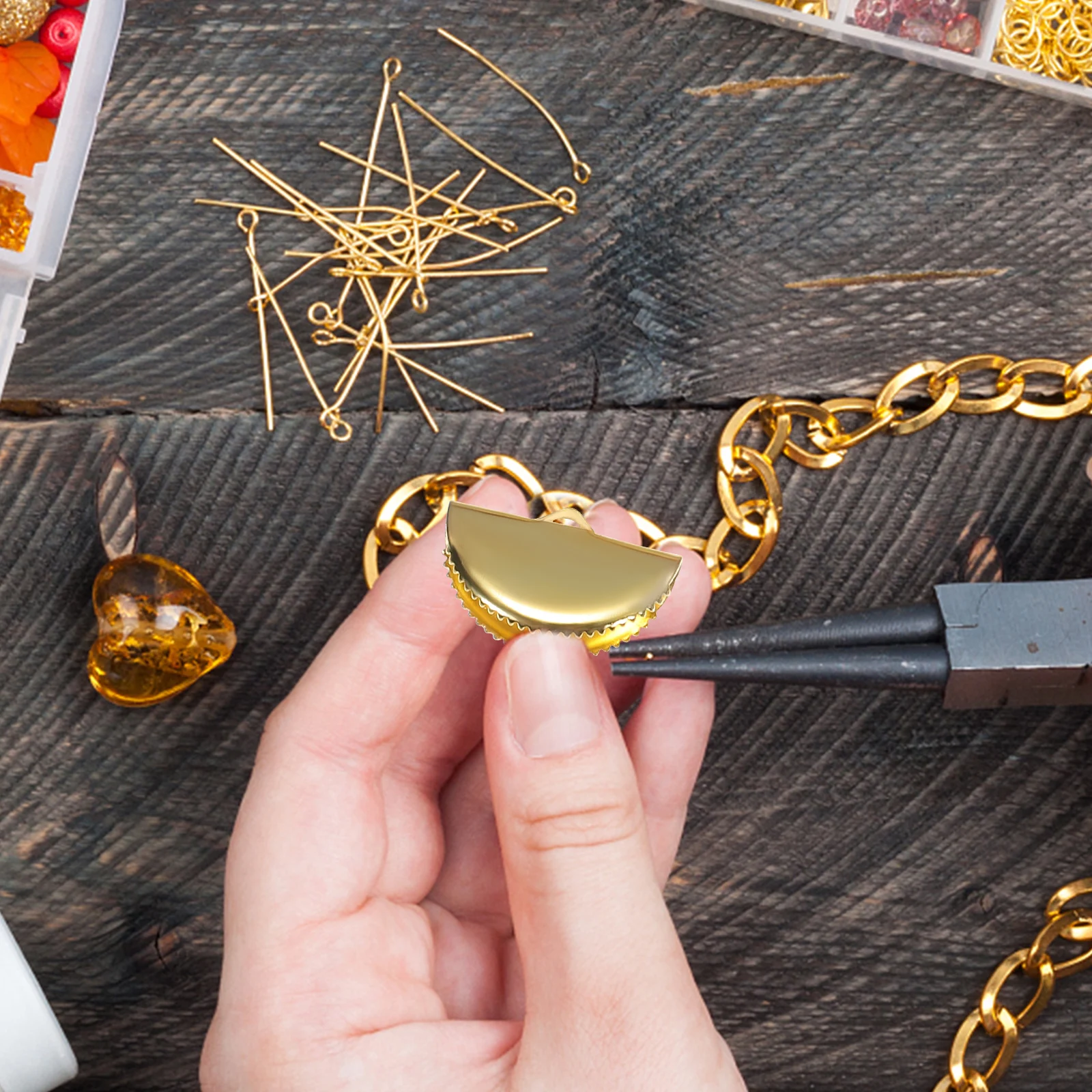 

60 Pcs Jewelry Holder Clamp Clasp Sector Ribbon Clasps for Making Clamps Fastener Crimps Cord