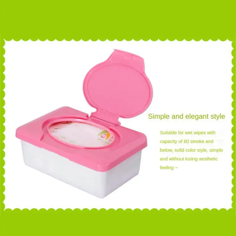 Wipes Plastic Storage Baby Wipes Dispenser Stain Resistant Dust-proof With Lid Non-Slip Wipes Box Holder For Bedroom