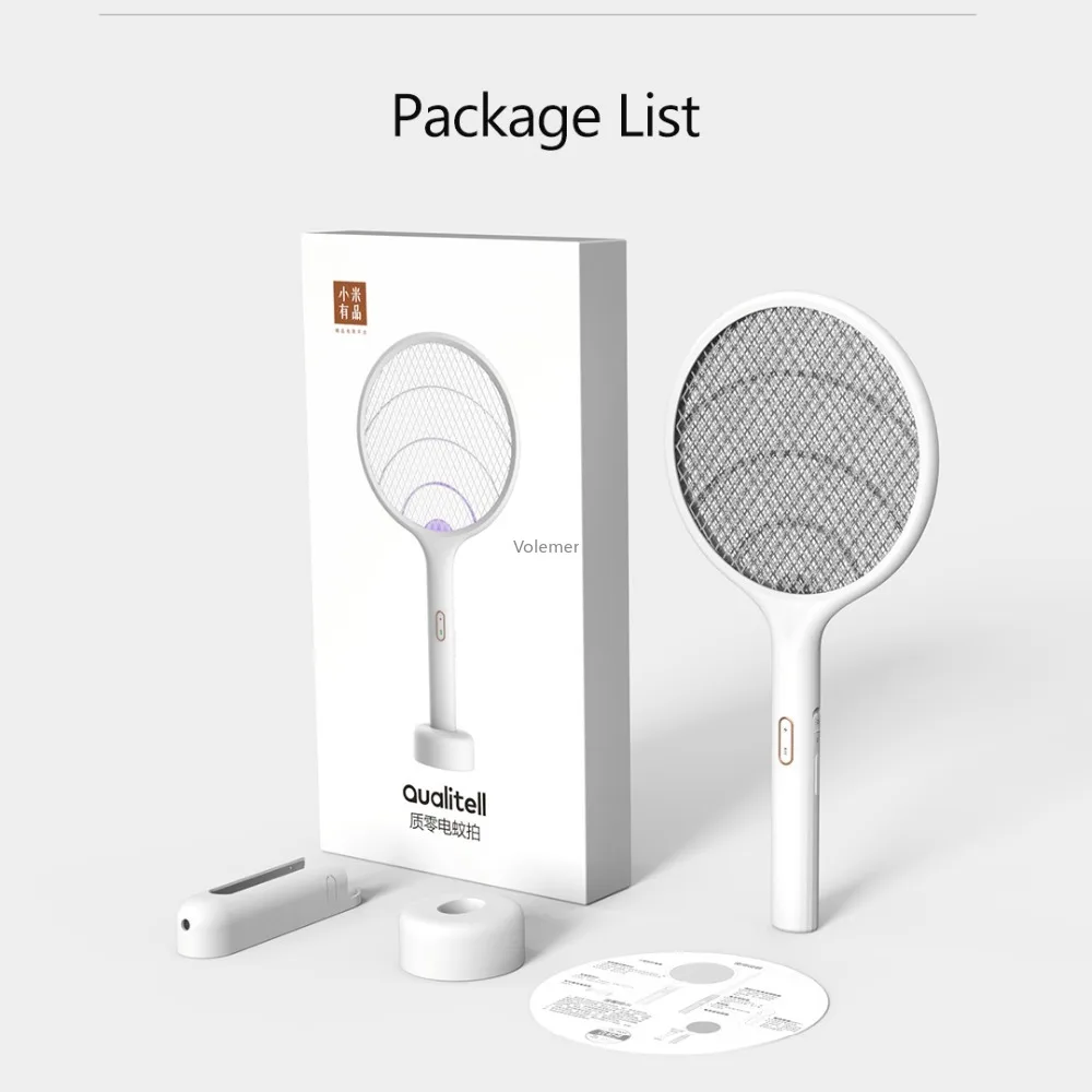 Xiaomi Qualitell Electric Mosquito Swatter akumulator wygodny ręczny uchwyt ścienny 2 w 1 owad Fly Killing Dispeller Home