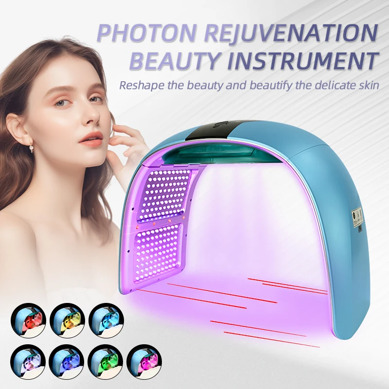 NEW Foldable LED Mask 7 Colors PDT Cold Nano Water Supplement Spray Spectrometer Beauty Tools Facial Mask Machine Salon Home Use