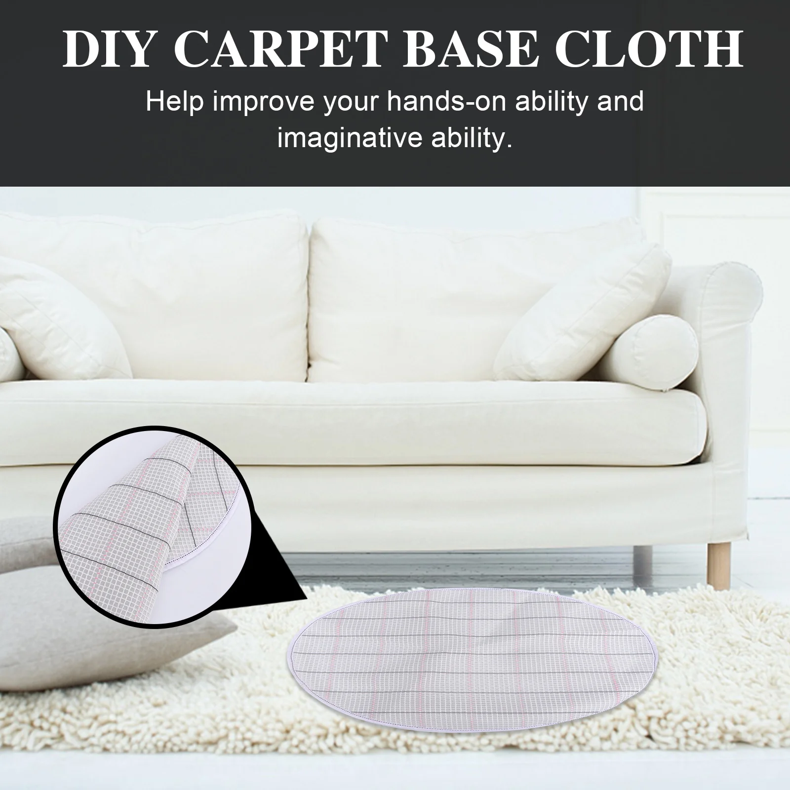 

1Pcs DIY Carpet Base Cloth White 50x50cm Creative Durable Sturdy Embroidered Cloth Portable Foldable Multi-Purpose Carpet Making