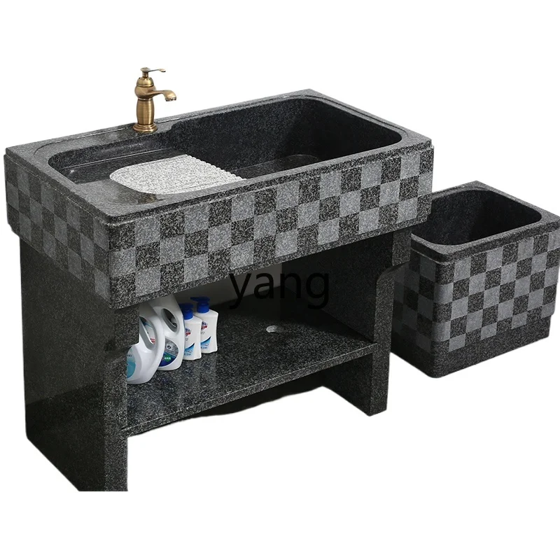 

CX Marble Laundry Tub Balcony with Washboard Outdoor Sink Courtyard Stone Home