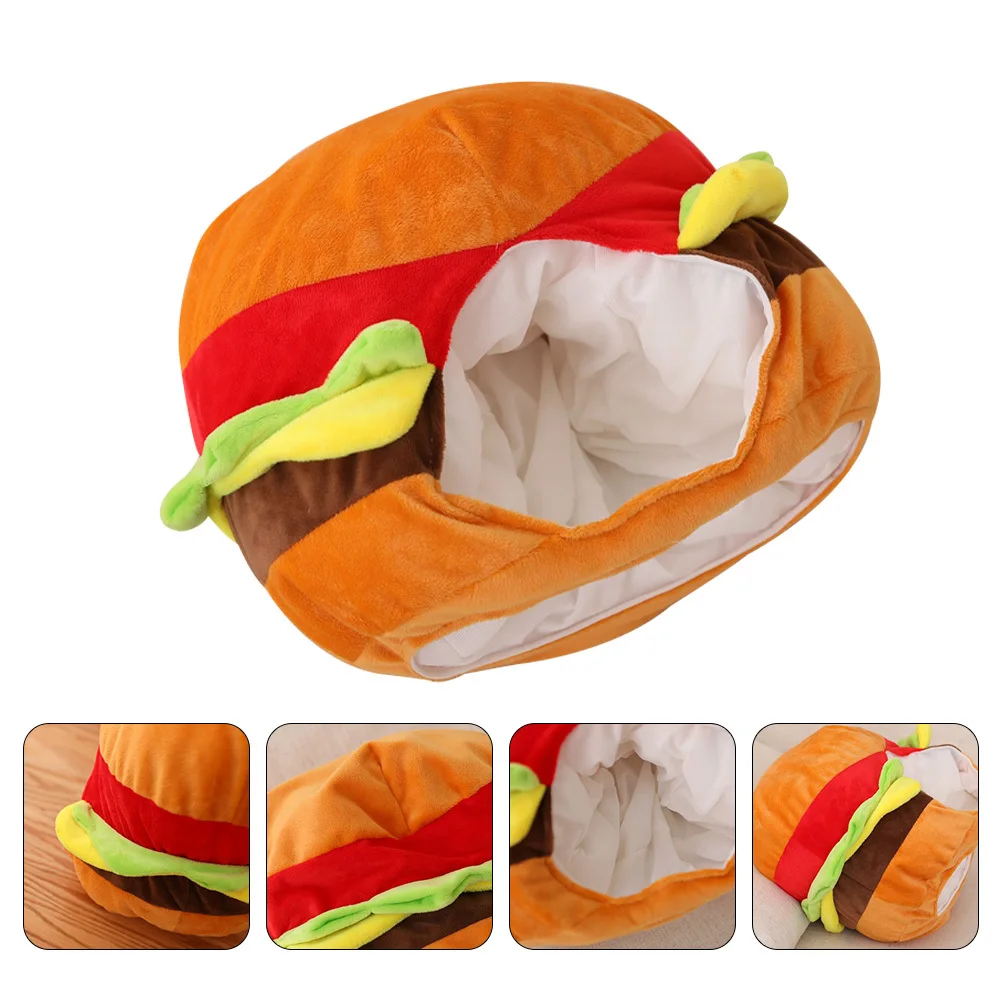 

1Pcs Party Decorative Burger Hat Carnival Costume Headwear Funny Photo Prop Mardi Gras Dress-Up Burger Hat Decor