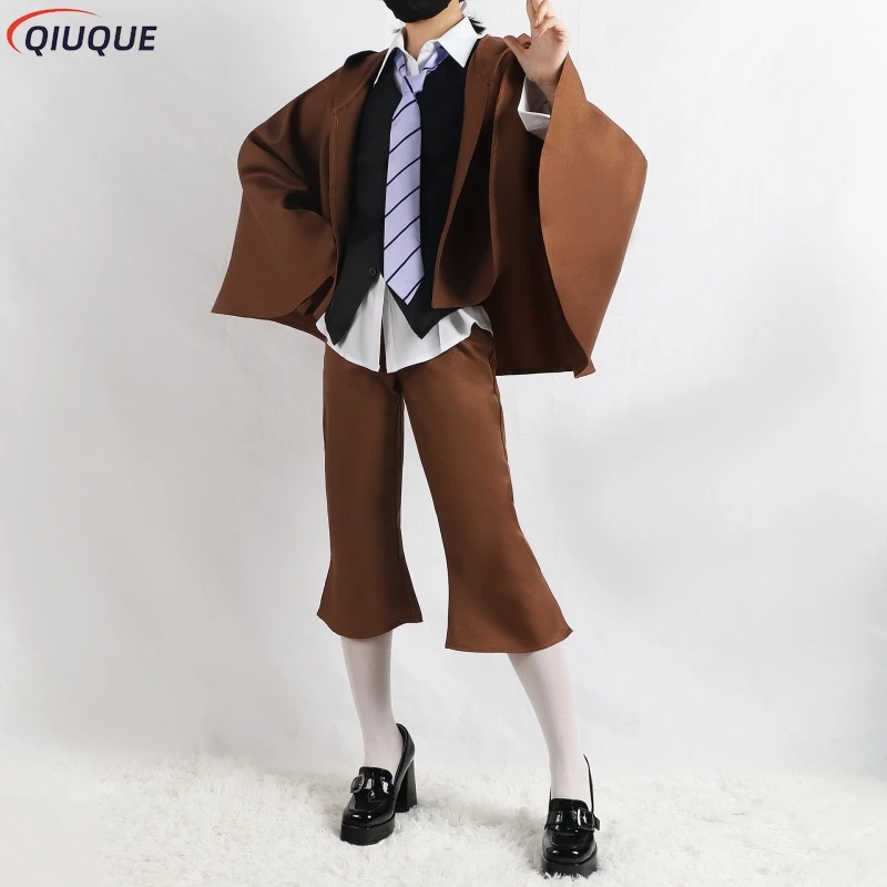 Edogawa Rampo Cosplay Costume Anime BSD Cosplay Wig Glasses Unisex Uniform Cloak Halloween Carnival Party Outfits