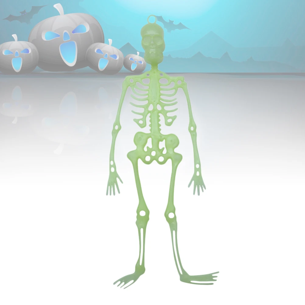 

3 Pcs Night Glow Decorations Halloween Scary Plastic Skull Hanging Pendants Party Haunted House Carnival for