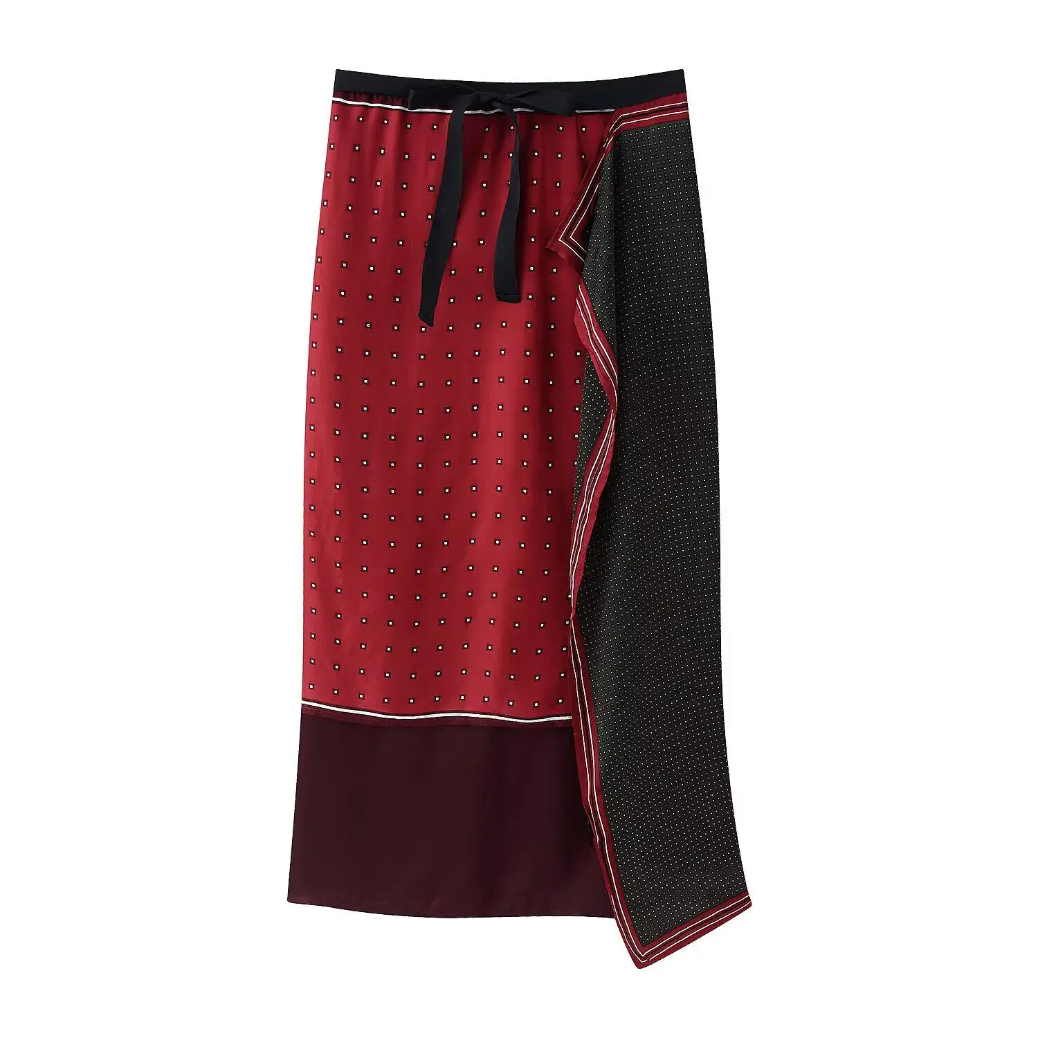 

Красная прямая юбка с принтом для женщин, весна 2026, новый американский стиль, уличный стиль, с персонализированным дизайном, с высокой талией, женская одежда