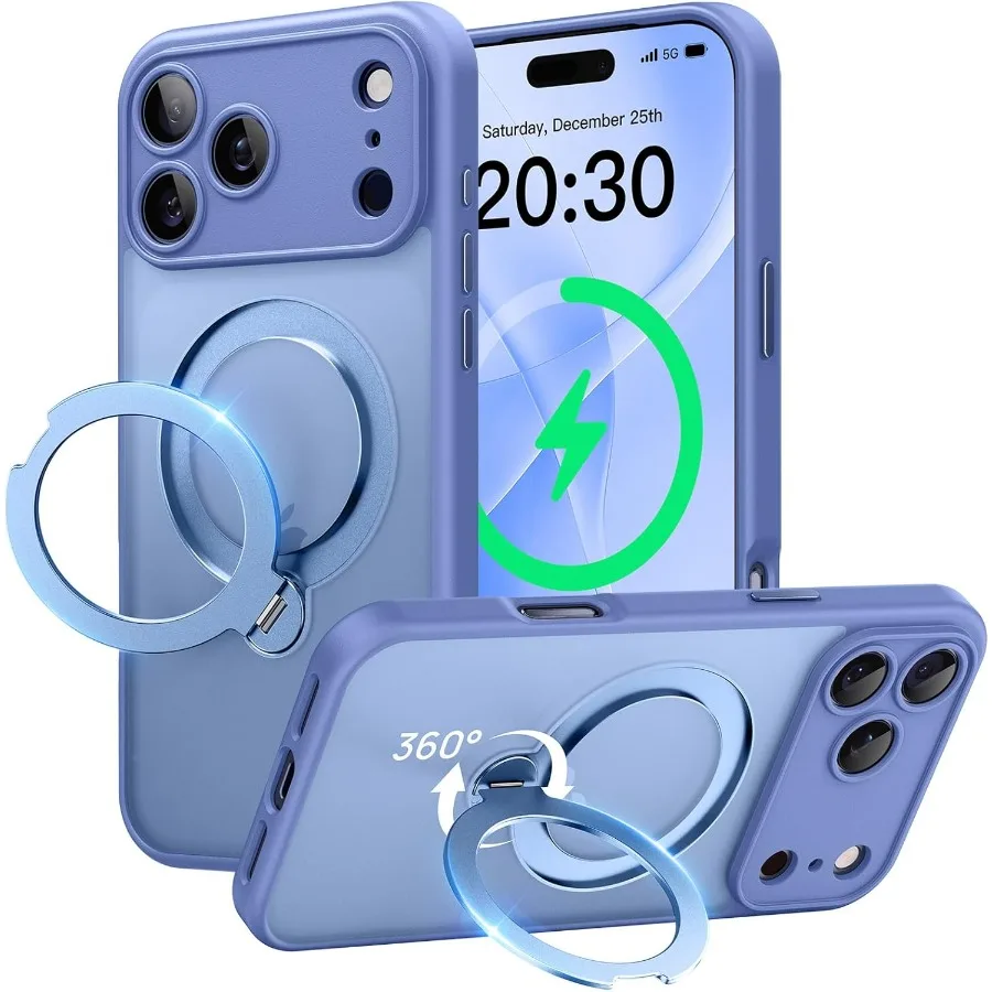 

360 Spin Magnetic Stand for iPhone 17 Pro Max Case with MagSafe Compatibility Military-Grade Protection Full Camera Coverage Ad