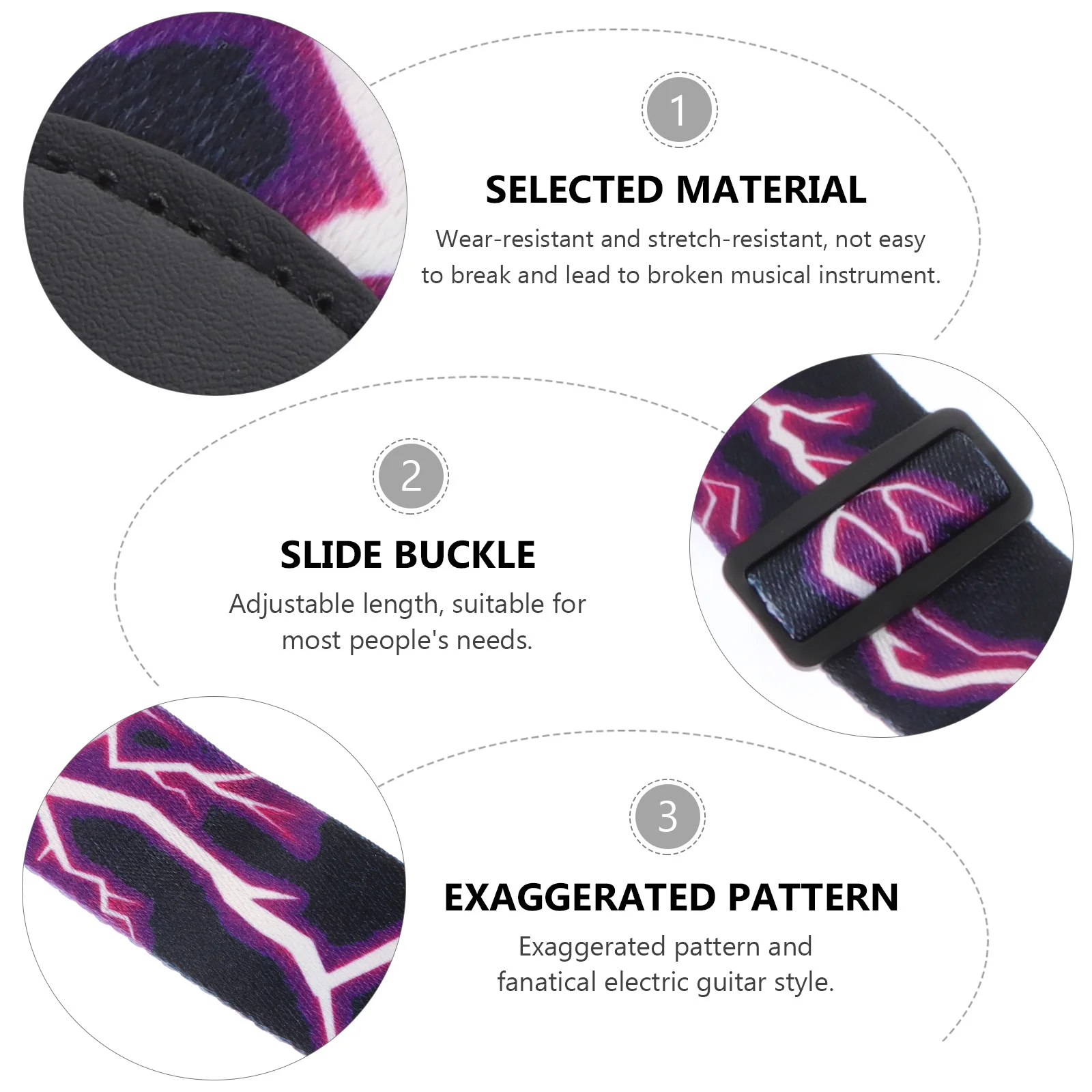 

Guitar Strap Accessories for Electric Pick Holder Guitars Ukulele Folk Belt Shoulder Replacement Cotton Piano