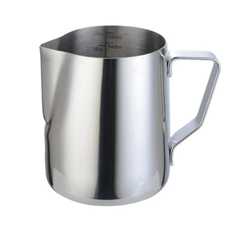 Milk Frothing Pitcher Steaming Pitchers Stainless Steel Milk Coffee Cappuccino Latte Steam Pitchers Milk Jug Cup 600Ml