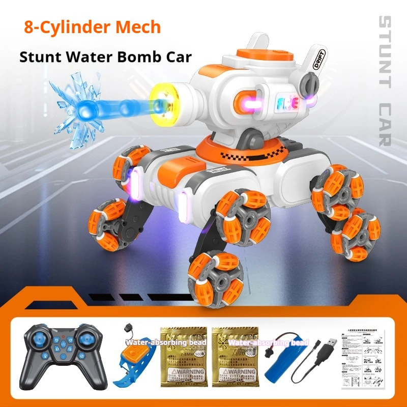 8-عجلة حيلة دبابة مع جهاز للتحكم عن بُعد مع قاذفة المياه لفتة الاستشعار عن بعد على الطرق الوعرة مركبة جميع التضاريس سيارة لعبة هدية للأولاد #1