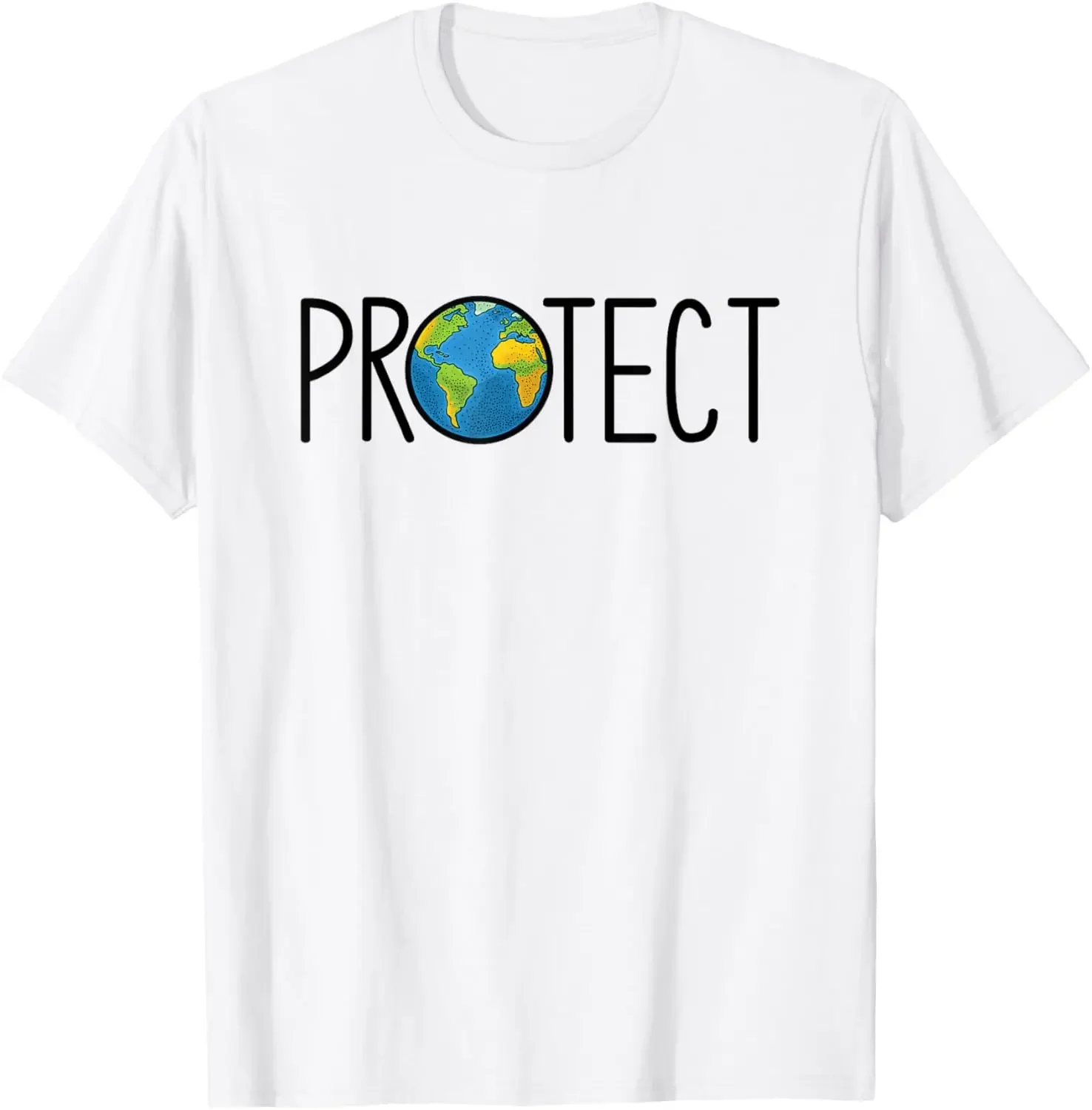 

Protect The Earth Graphic Tee Earth Day Save Planet Unisex Cotton Crewneck Casual Short Sleeve T-Shirt