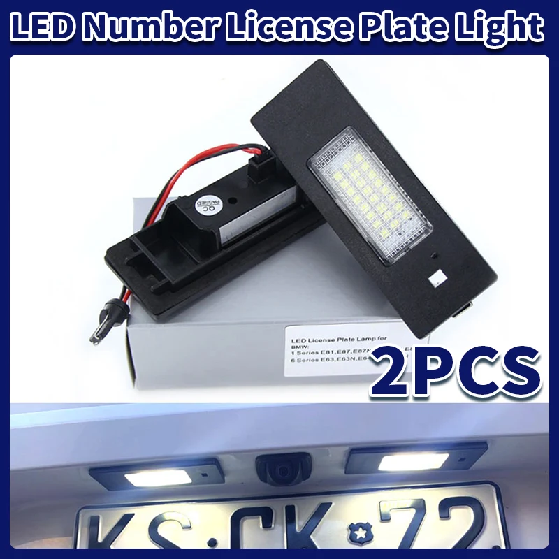 2PCS Canbus For BMW 1 Series E81 E87 E63 E64 M6 E85 E86 Z4 F12 F13 F20 K48 LED License Number Plate Lamp Car Light No Error