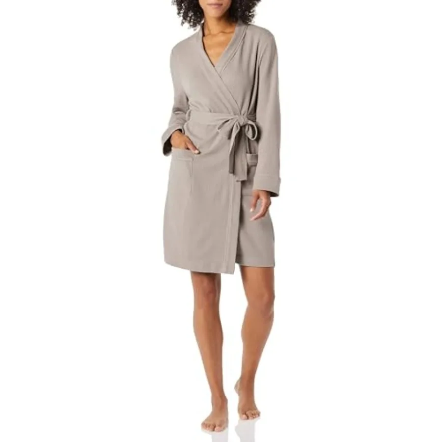 

Women's Lightweight Waffle Bath Robe with Pockets Available in