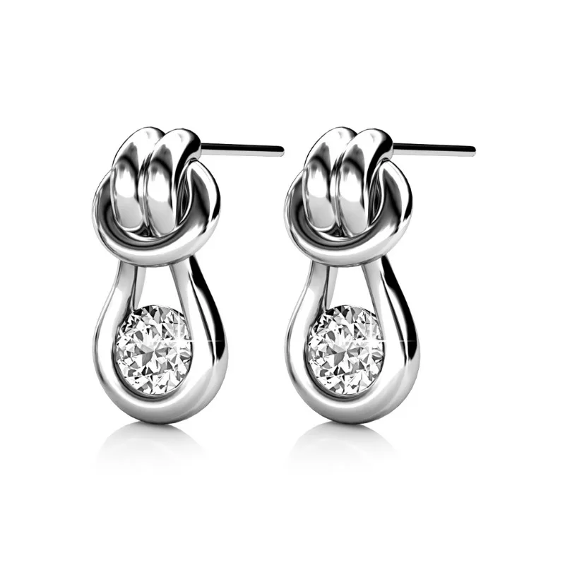 

Daisini стерлингового серебра 925 пробы с кристаллами Сваровски, модные классические серьги-капли с ложкой для женщин, аксессуары, ювелирные изделия, подарок