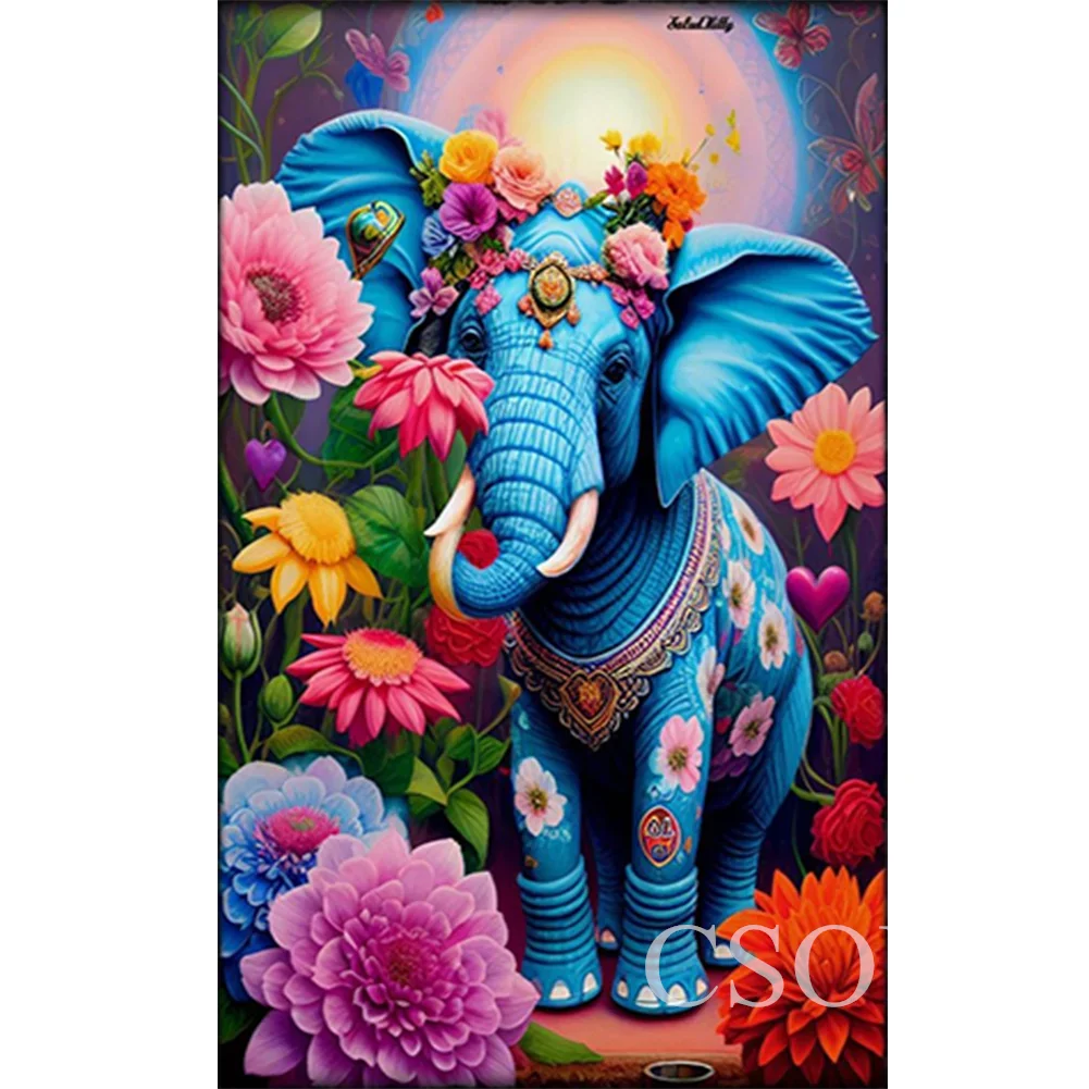 

Fairy Dust Full Crystal Square Diy Diamond Painting Embroidery Elephant Mosaic Home Needlework Crystal Full Painting Rhinestones