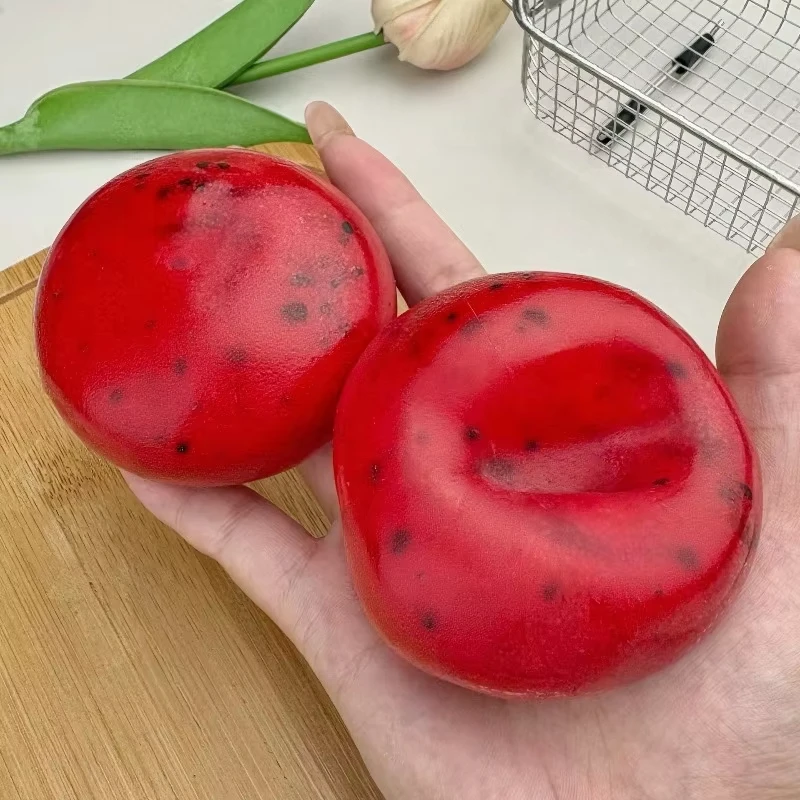 Vaseline Watermelon Slush Handmade Squeeze Ball, Seed Embedded Squishy Fidget Toy ASMR Stress Relief Anti Anxiety Decompression