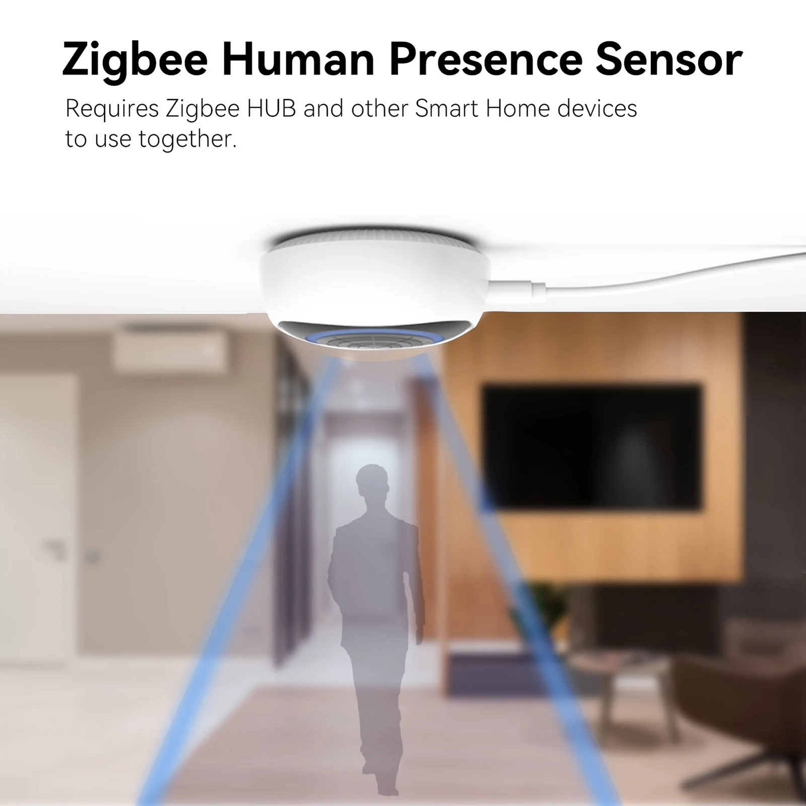 Tuya Zigbee Intelligent Radar Radar Wave Human Presence Sensor 5.8G Millimeter Wave Sense Probe Induction Detector Smart Linkage