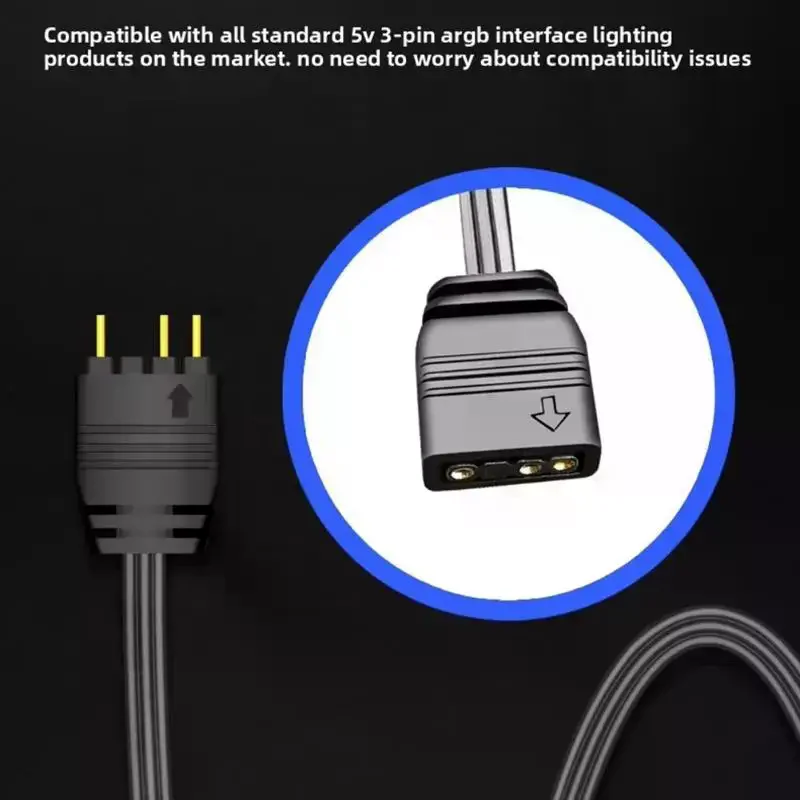 5V ARGB Lighting Controller Hub Adapter With 3-Pin Connector For SATA Power For PC Case Fans LED Strips Panels And Coolers