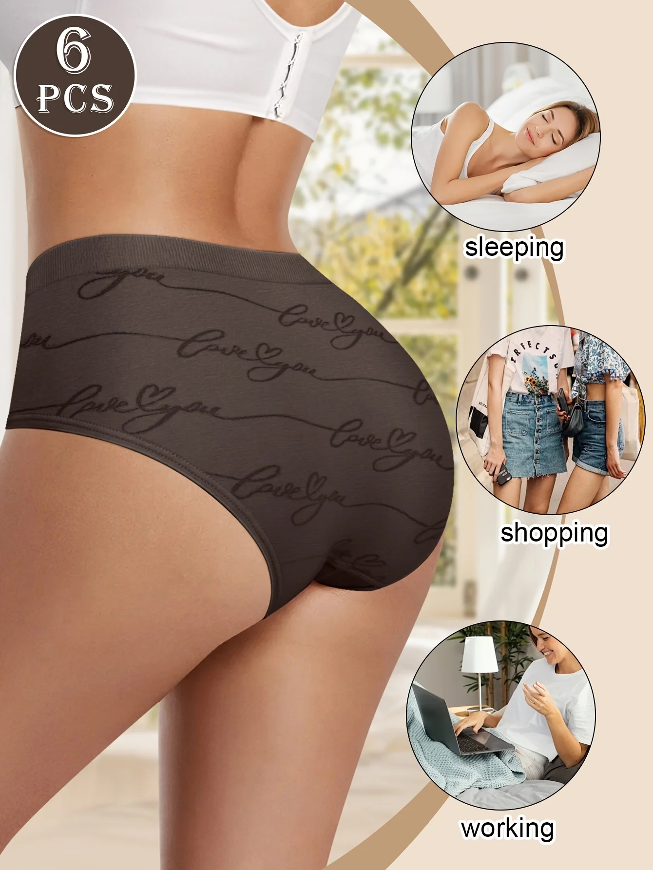6-Pack Women'S Underwear in Butterfly Shape, Soft And Skin-Friendly, Triangular Panties.