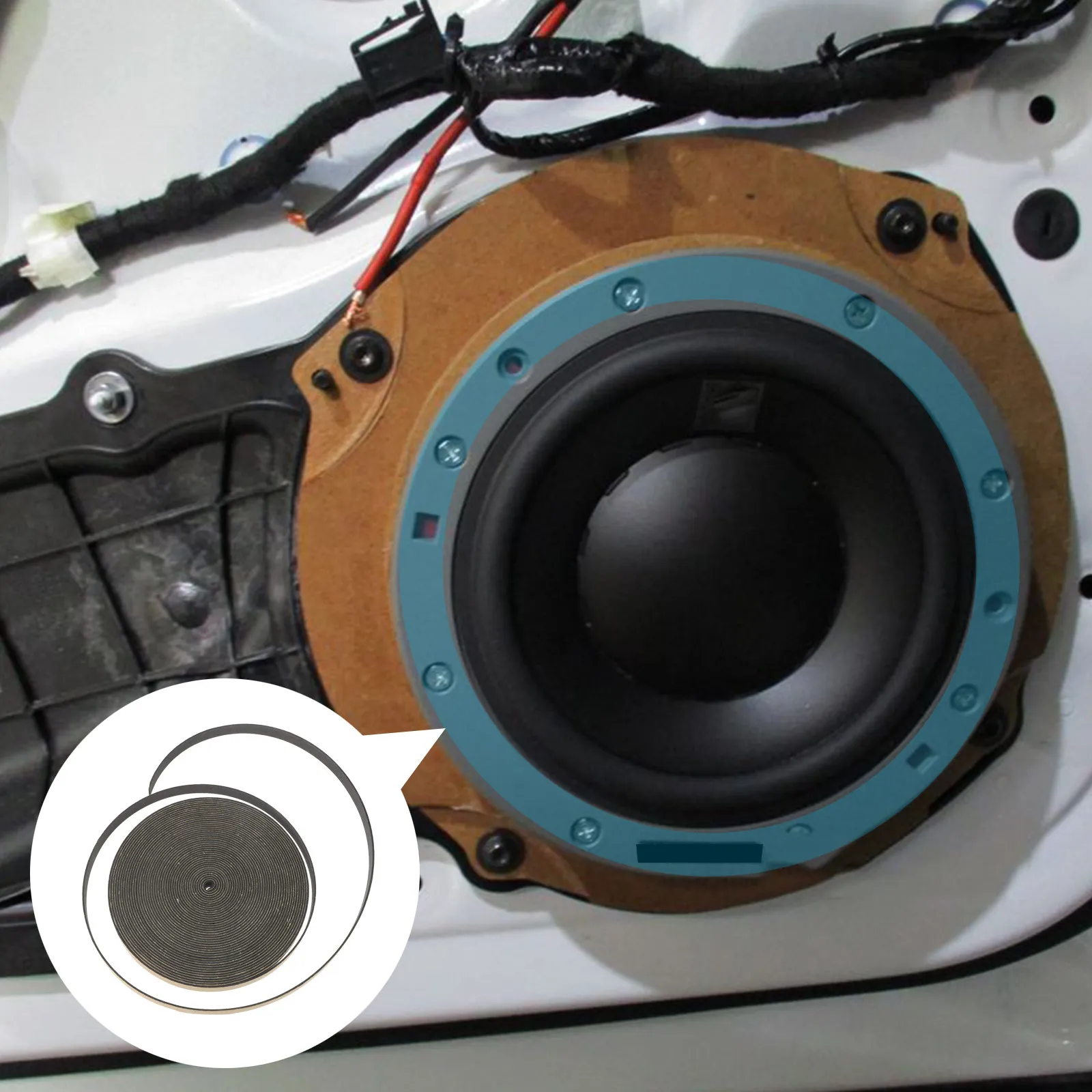 1 Roll Speaker Sealing Tape Foam Strip 12Mm Eva Adhesive Soundproofing Insulation Tape Shockproof Seal Gasket for Speaker
