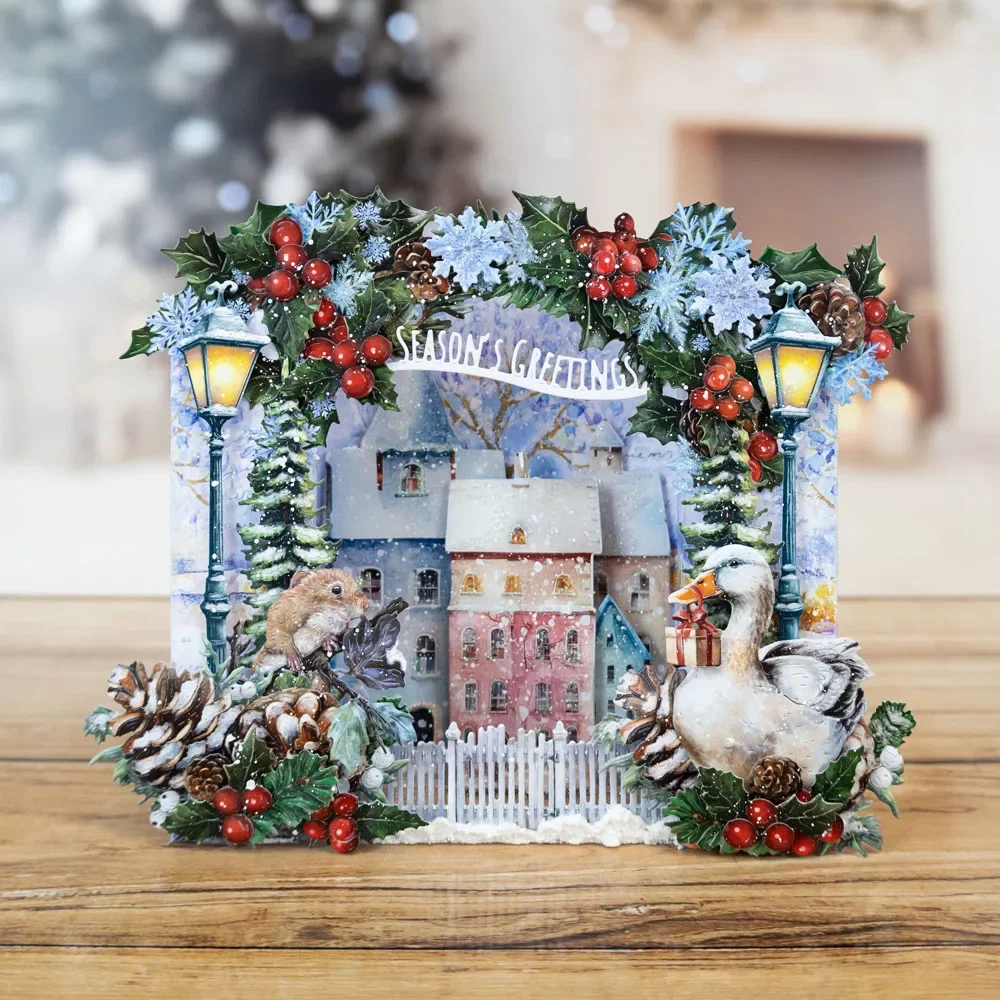 2024 New September Village Christmas Crescent Die Set Diy Scrapbooking Craft Photo Template Decor
