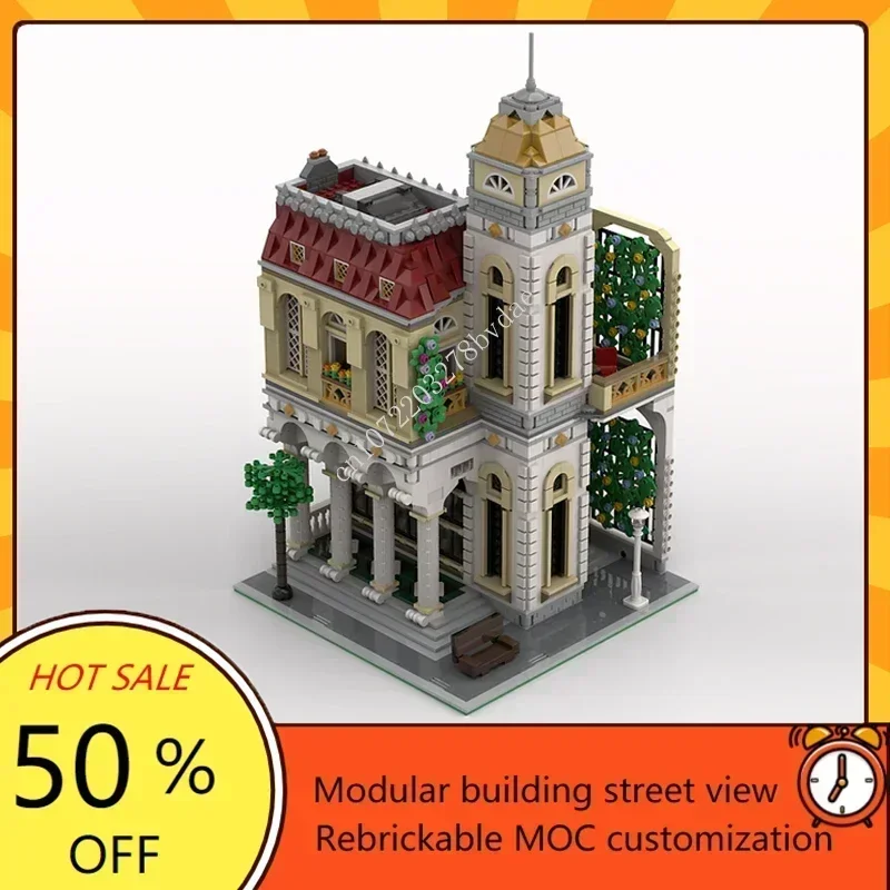 

3227PCS Customized MOC Modular Red Roof Mansion Street View Model Custom Puzzles Technology Assembly Toys Birthday Gifts