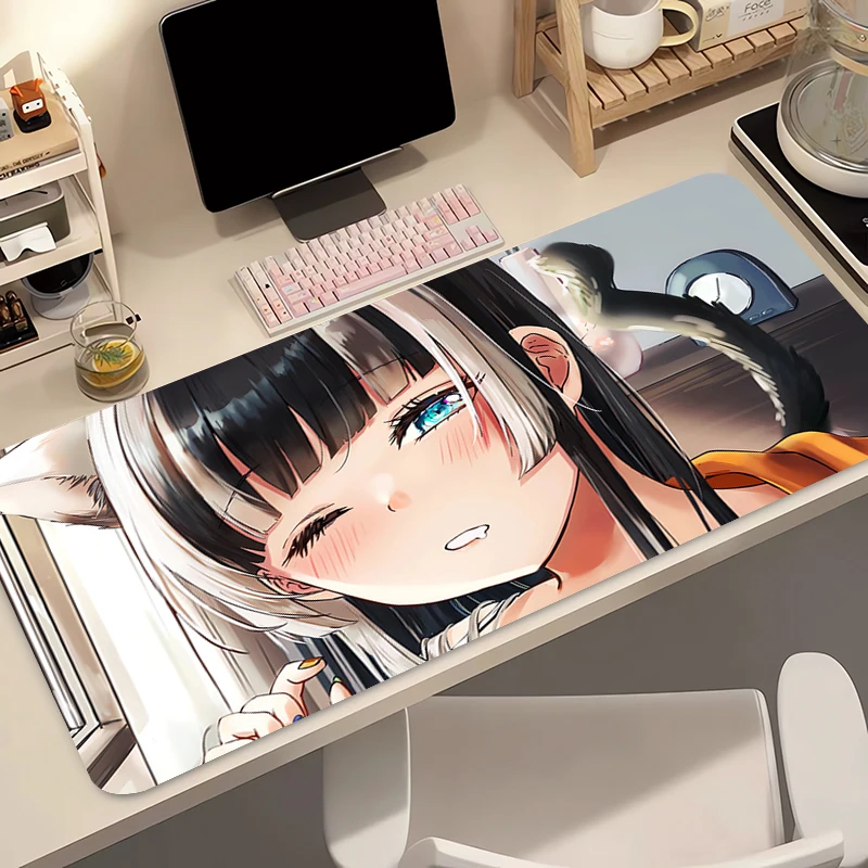 لوحة ماوس أنيمي HD طباعة ألعاب الكمبيوتر لوحة ماوس غير قابلة للانزلاق Hololive J Kufuutei Raden لوحة المفاتيح PC Kawaii فتاة مكتب ماوس حصيرة