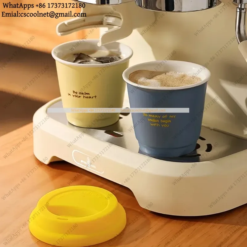 JS02 250ML Ceramic Coffee Mug with Silicone Lid & Direct Drinking Mouth Portable Cute Tea Cup