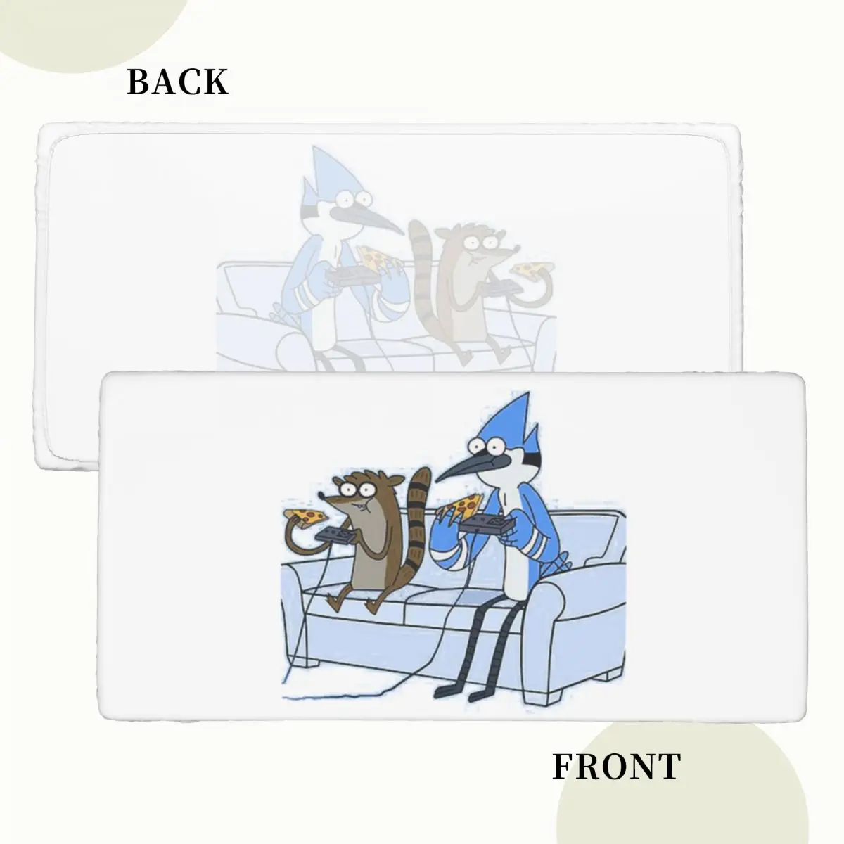 Mordecai And Rigby Pizza And Video Games Custom Rectangular Tablecloth Oilproof Table Cover for Dining Events Table Cloth