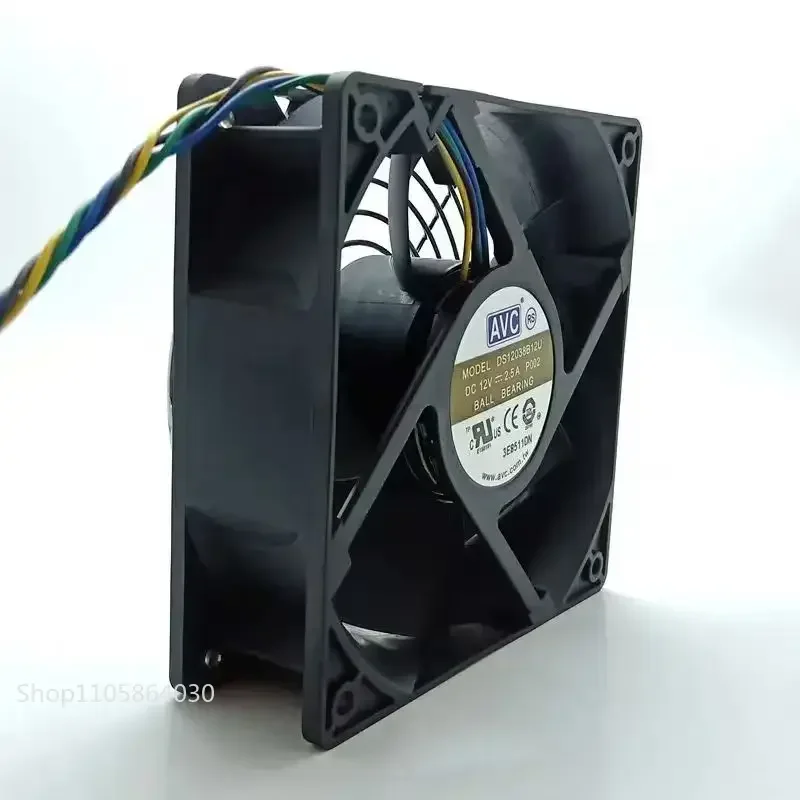 LY AVC 120mm 12038 12V Dual Ball Bearing High Speed CFM Miner Mining Cooling Fan PWM 4Pin 4P 4Wire 12cm DS12038B12U 5000RPM