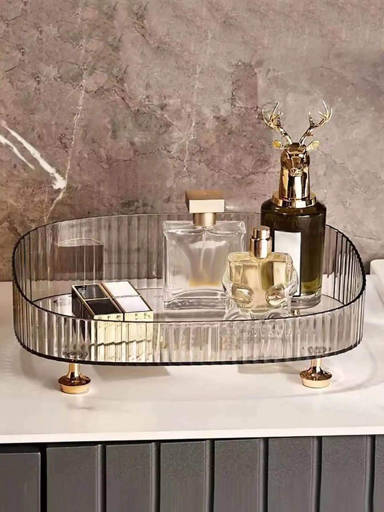 

Большая коробка для хранения макияжа, органайзер для теней для губной помады для туалетного столика в ванной комнате