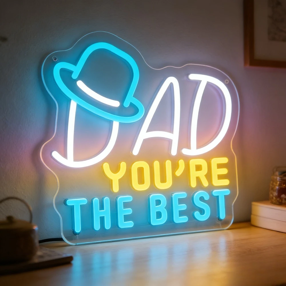 

DAD Neon Light Your'e The Best LED Sign Cool Gift for Dad Fathers Day Man Cave Decor Birthday Gift for Father From Daughter Son