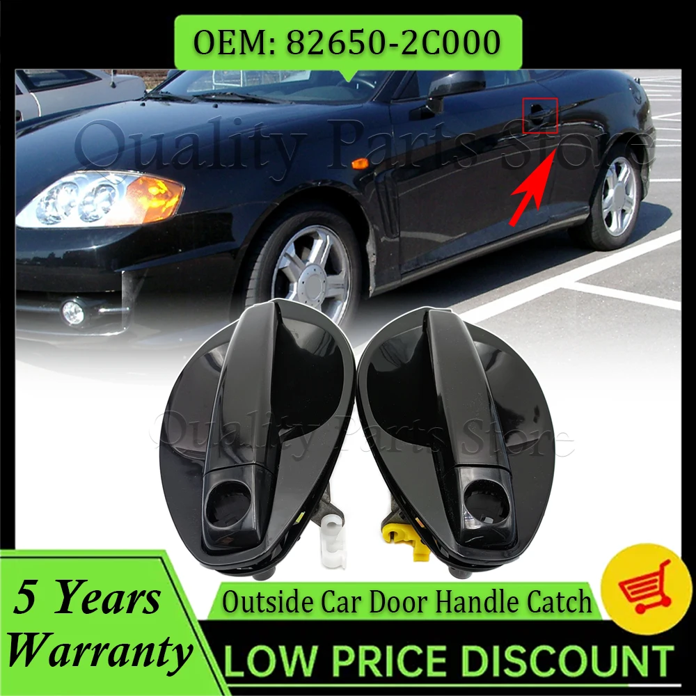 

Новая передняя внешняя дверная ручка автомобиля, левая/правая черная для Hyundai Tiburon Coupe 2.0L 2.7L 2003-2008 82650-2C000 82660-2C000