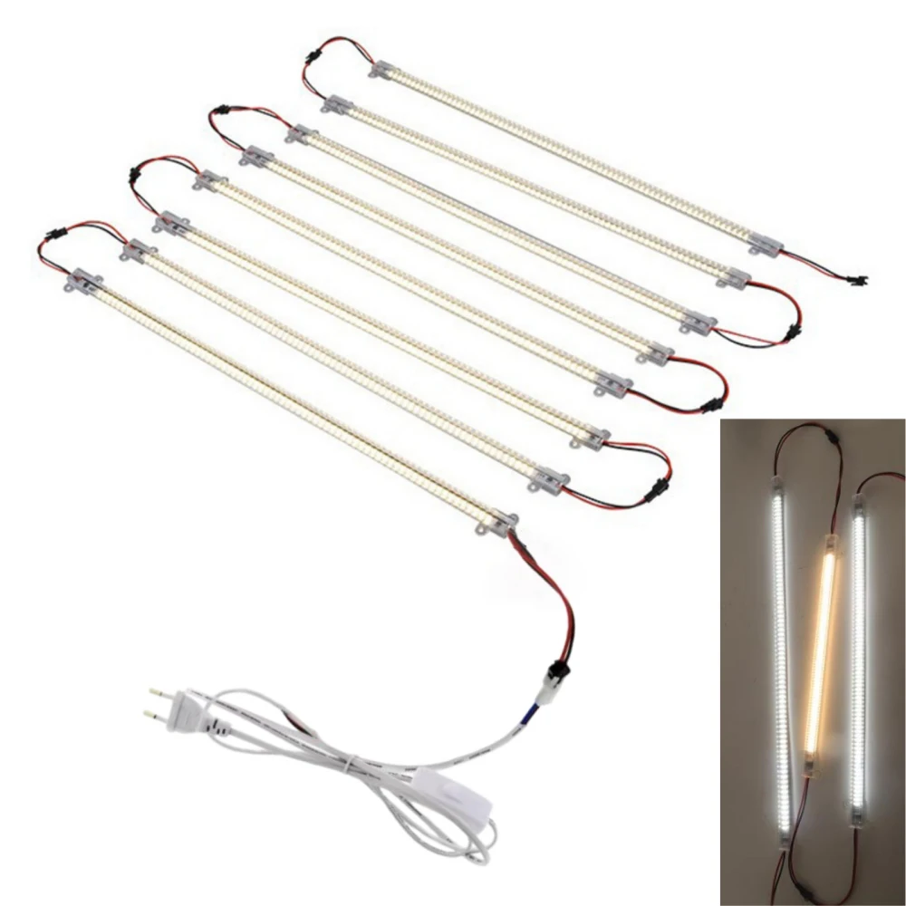 1/2/5/10 Lights LED Cabinet Light Bar Rigid Switch Power Kit 220V 10cm 20cm 30cm 40cm 50cm 72LEDs 12 LED Wall Kitchen Lamp Tube