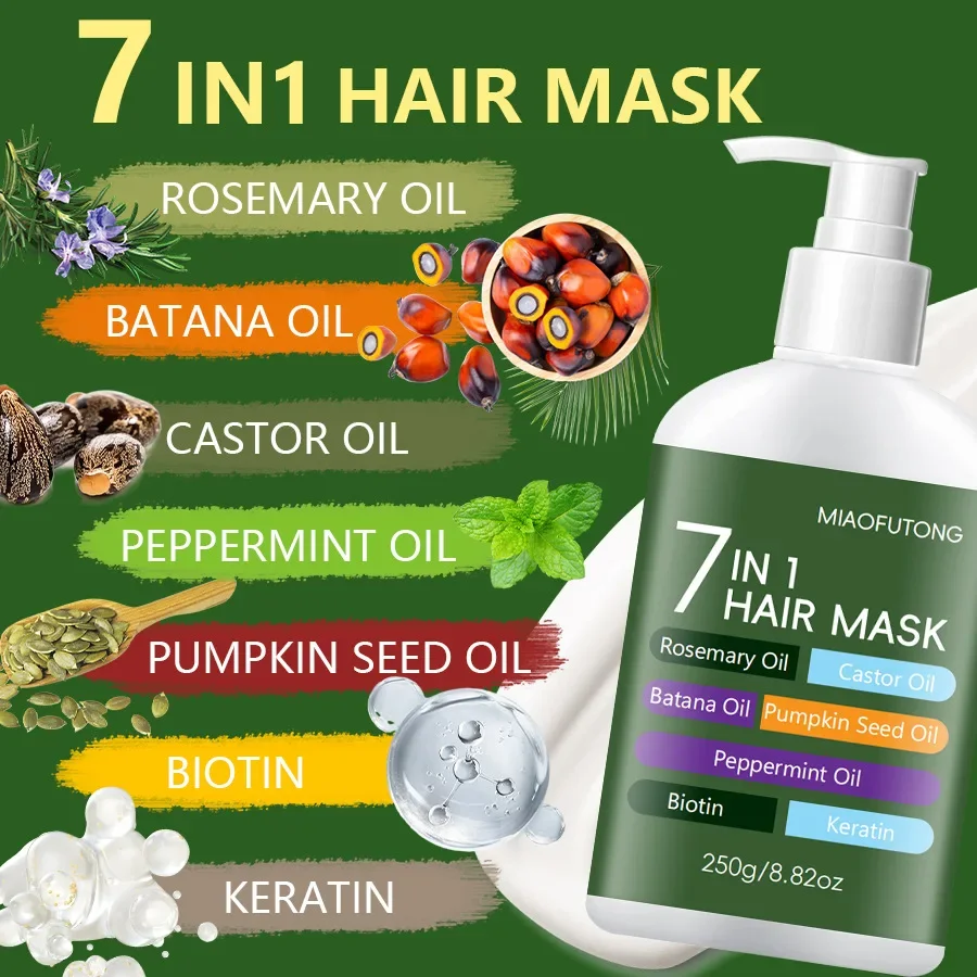 Keratin Infused Hair Treatment Masks with Rosemary Oil - Repair Dry Hair, Control Frizz, and Boost Moisture Instantly