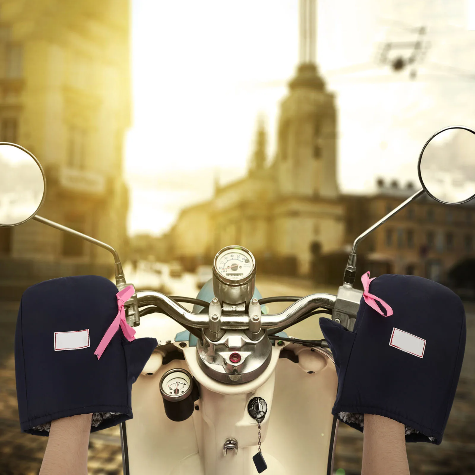 

1Pair Motorcycle Handlebar Gloves Oxford Cloth Windproof Anti-Slip Warm Winter Riding Gear for Scooter Atv Electric Bike