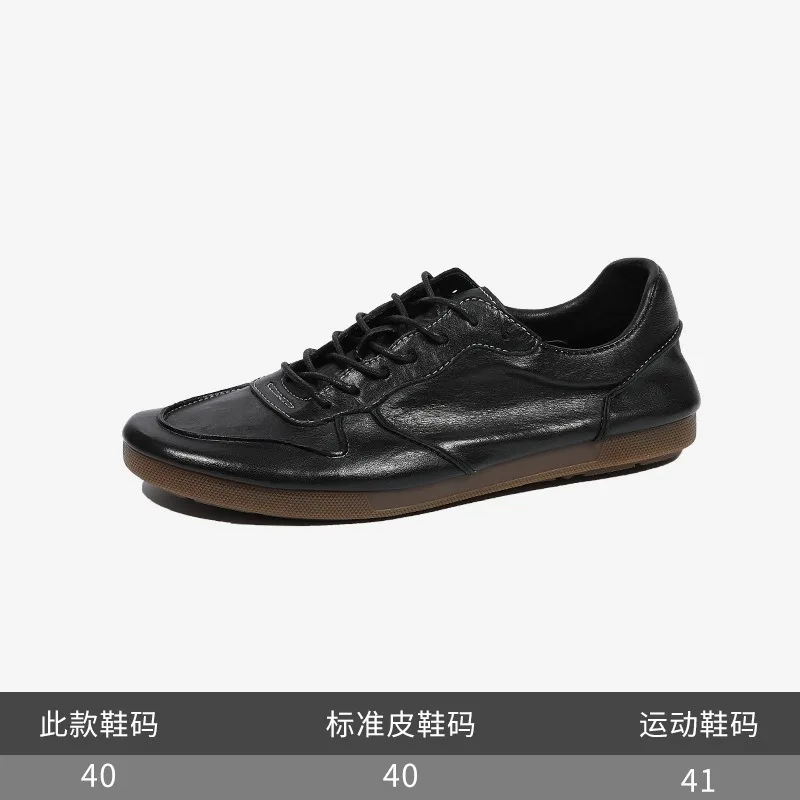 Handmade Casual Horsehide Genuine Leather Shoes for Men Soft Leather Soft Sole Trainers Shoe Summer Breathable