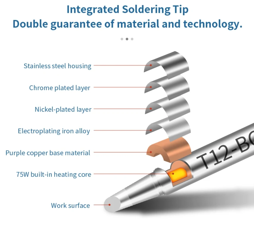Imagem -05 - Aquecimento sem Chumbo Soldagem Estação de Estanho Dicas de Ferramentas Ponta de Ferro de Solda T12-k ku Jl02 Série Ils