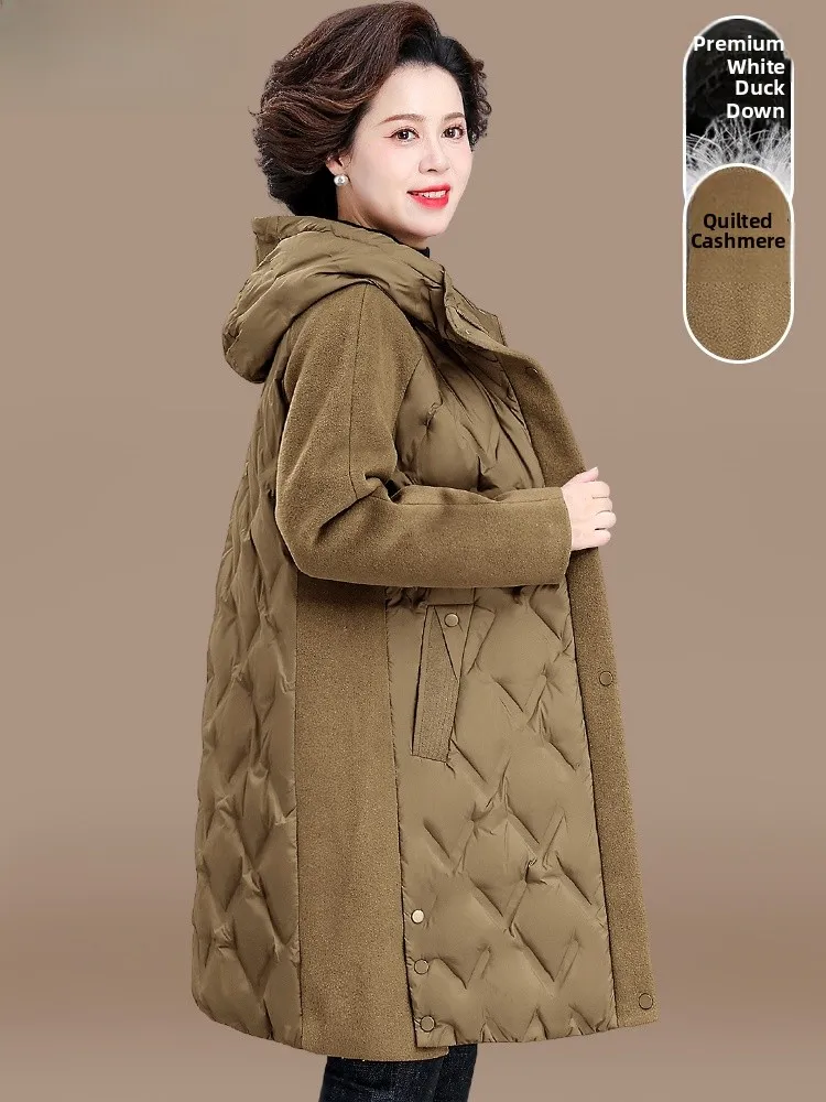 

Утепленное шерстяное пальто-кардиган в стиле пэчворк для женщин среднего и старшего возраста: модное зимнее пальто-кардиган с открытым передом