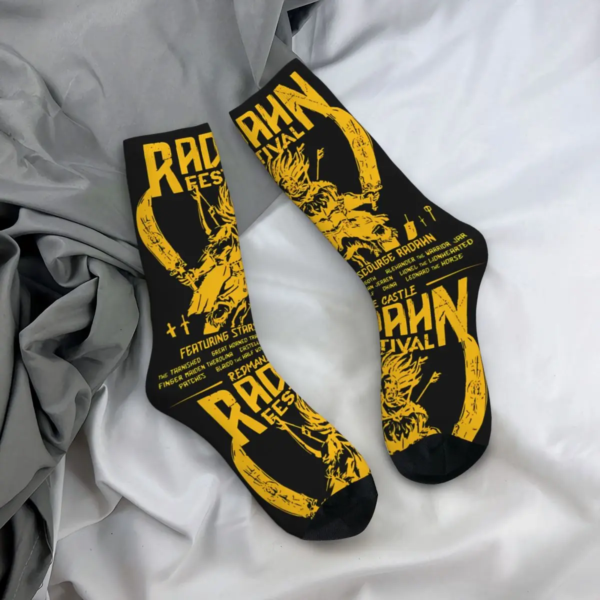 Chaussettes de compression drôles pour hommes, motif de qualité, imprimé, Thunderous, Hip Hop, Vintage, Festival Radahn, Crew, Elin, Happy Boys