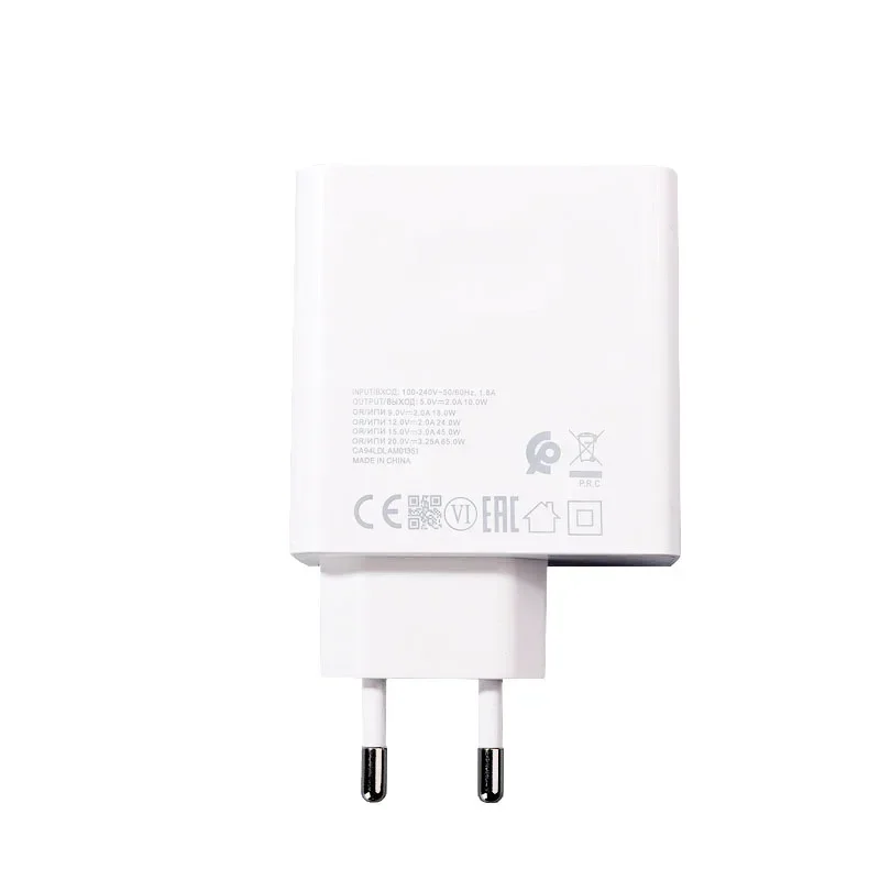 65W 20V 3.25A Super Fast PD Charger EU/US Plug USB C Power Adapter For Matebook 15 14 13 X Pro D15 D14 MagicBook Laptop 2M Cable