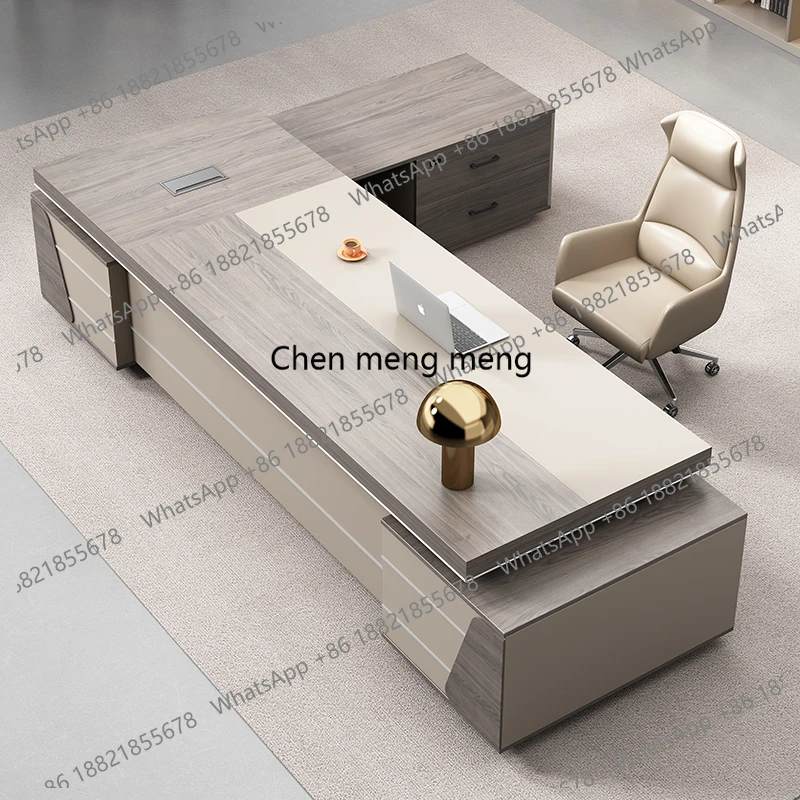 

Simple Modern Office Desks Cabinet Luxury Reception Designer Boss Table Chair Manager Customized Unique Bureau Meuble Furniture
