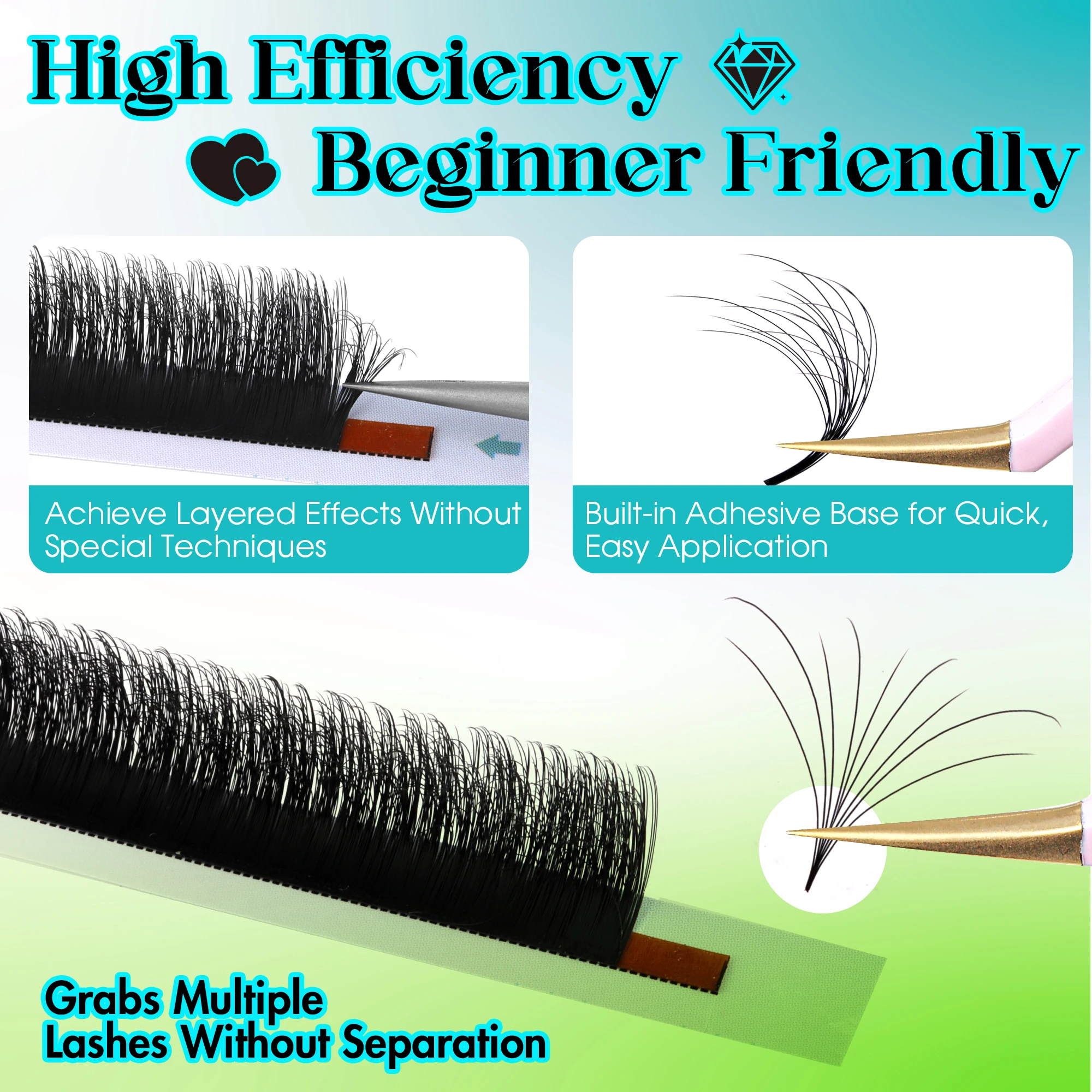 Gemerry Camellia Easy Fan Lashes do przedłużania rzęs Wielowarstwowe 6D Fluffy Russian Volume Lash Super Soft Natural Makeup Tools — zdjęcie 4