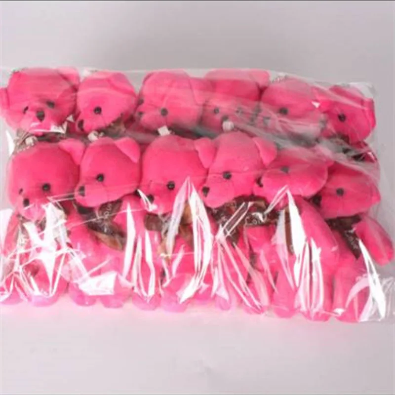 12 stks/partij Zachte Gevulde Beer Knuffels Mini Teddybeer Poppen Speelgoed Kleine Gift Party Bruiloft Sleutelhanger Tas Hanger Teddy sleutelhanger