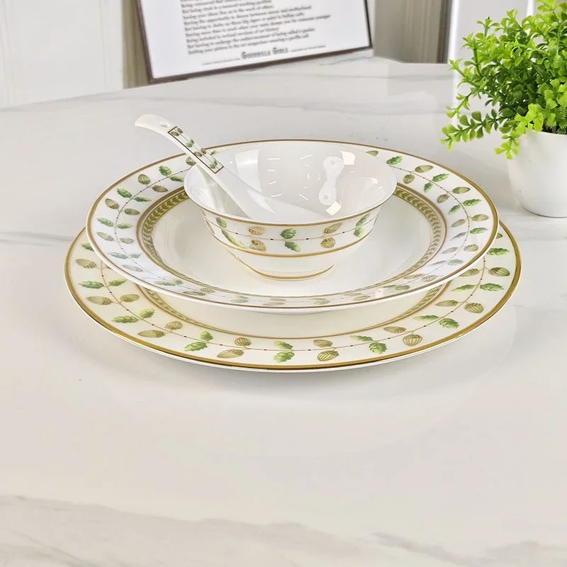French-Style Bone China Tableware Exquisite Western-Style Plates Coffee Cups Plates Bowls And Spoons For Hotel Restaurants