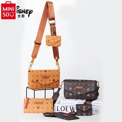 MINISO Disney damska klasyczna wielofunkcyjna luksusowa markowa torba Crossbody z nadrukiem miki wysokiej jakości wszechstronna torba na ramię