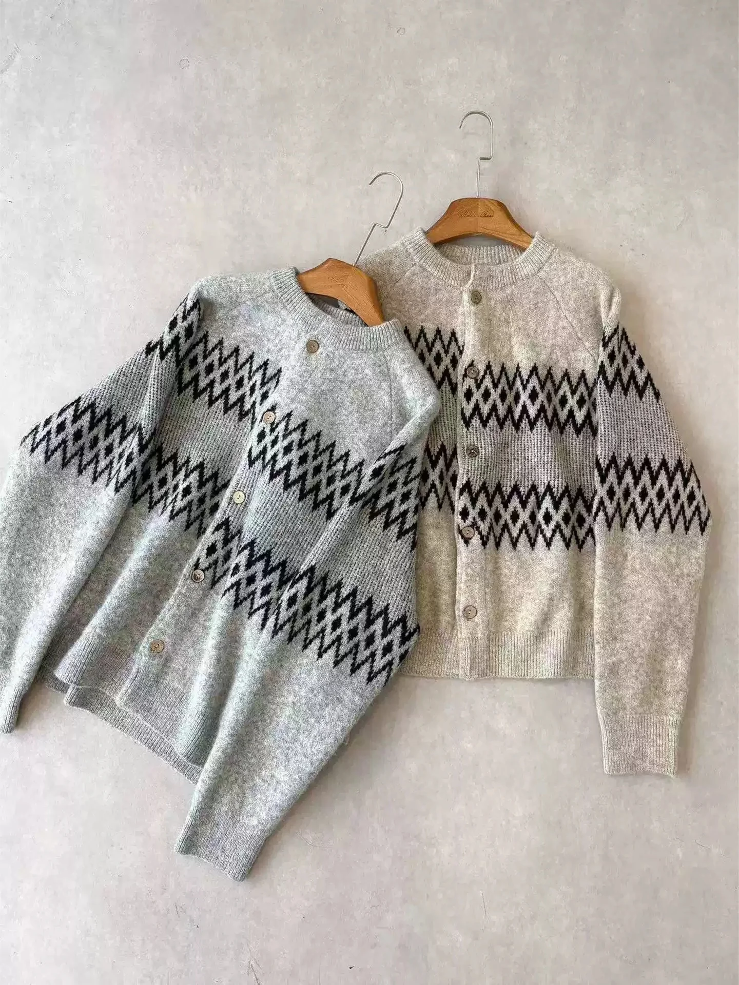 

Men's Knitted Cardigan Sweater Wool Blend Off-Set Texture Casual Sle Ci Walk Suitable Long Sve round Ne Knitwear